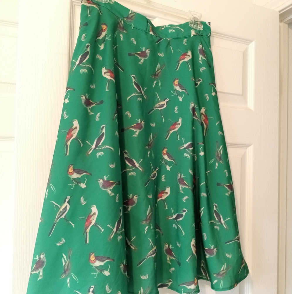 Modcloth Midi Bird Swing Skirt
